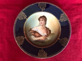 Fine Antique Rosenthal Porcelain Lady Portrait Plate.  2.  C1920.