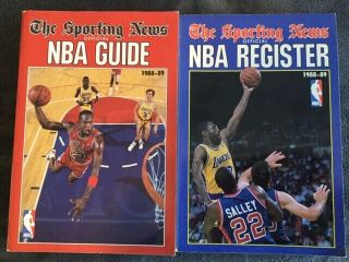 2 Pack: 1989 - 90 The Sporting News Nba Official Guide & Register Dumars / Malone