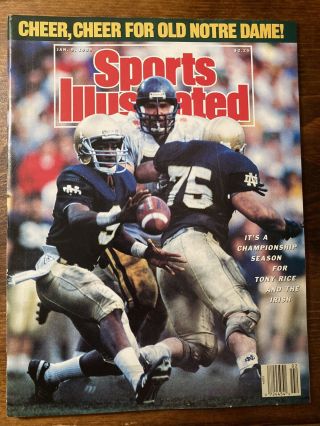 1989 Tony Rice Notre Dame Fighting Irish Sports Illustrated Label Removed