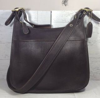 Vintage Brown Leather Coach Janice Legacy Shoulder Bag Handbag 9966