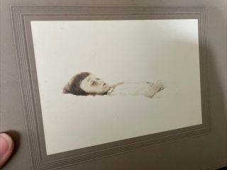 Antique Post Mortem Photo Little Girl Child In Coffin Funeral Death Postmortem