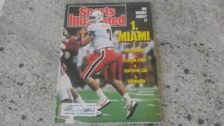 Sports Illustrated January 8 1990 Craig Erickson Miami Hurricanes