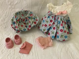 Vintage 1950s Vogue Ginny Doll Clothes Dress Panties Pink Shoes Purse Socks