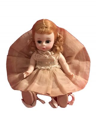 1950s Madame Alexander Wendy Kins doll with tagged dress fuzzy bottom shoes 2