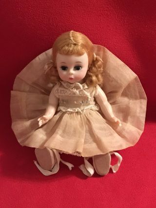 1950s Madame Alexander Wendy Kins doll with tagged dress fuzzy bottom shoes 3