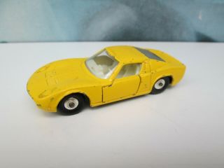 Matchbox/ Lesney 33c Lamborghini Miura Yellow - Cream Interior - Silver Wheels