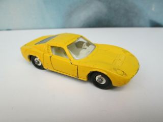 Matchbox/ Lesney 33c Lamborghini Miura Yellow - CREAM Interior - Silver Wheels 2