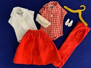 Vintage Barbie Red And White Skirt & Blouse Pak,