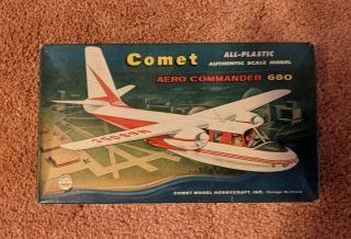 Comet 1/81 Aero Commander 680 Twin Engine Plane Kit Pl - 24 Issued In 1956