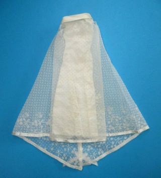 Vintage Barbie - Wedding Wonder 1849 White Satin & Flocked Gown Dress