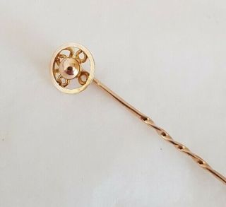 Antique 9ct Yellow Gold stick/Tie pin.  Art Deco period.  Circa 1910.  20 ' s 2