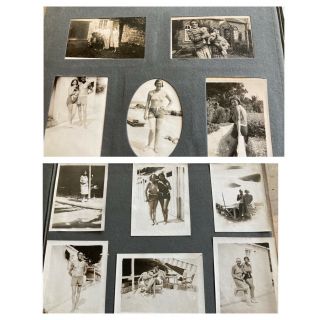 1920s Vintage Snapshot Photo Album Seaside,  People,  Horses Etc 90,  Images