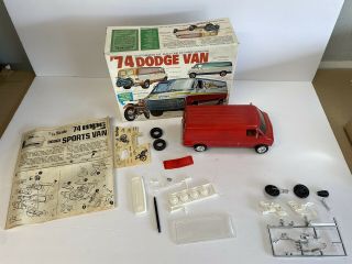 Vintage Model Car kit MPC 1974 Dodge Van W/ Yamaha DT - 1 dirt bike 2