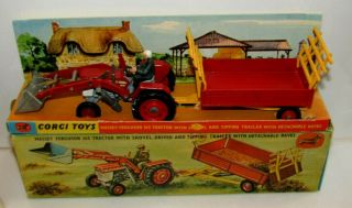Corgi Gift Set 9 Massey Ferguson 165 Tractor & Trailer Packing Box 2