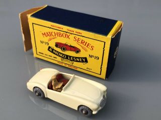Matchbox No.  19 Mg “a” Mga Sports Car With A Moko Lesney Type B5 Box