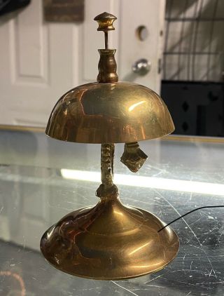 Antique Brass Hotel Desk Bell Mid 19th Century Victorian Style