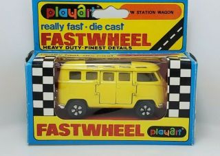 Playart Fastwheels Vw Station Wagon Bus In Yellow Hard To Find Casting And Color