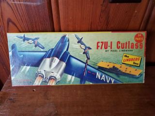Vintage Lindberg F7u - I Cutlass 1/4 " Scale Complete With Decals