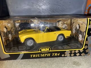 Jadi Triumph Tr4 1/18 Boxed Yellow Die Cast Car