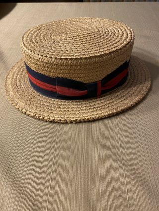 Brooks Brothers Straw Boater Hat Great Gatsby