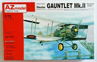 Gloster Gauntlet Mk.  Ii " Munich Crisis " 1/72 Az Model 7225 Rare