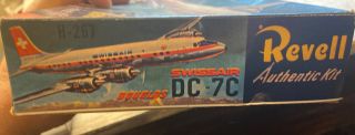 VINTAGE Revell H - 267 1/122 DOUGLAS DC - 7C SWISSAIR ' S ' Model Kit 3