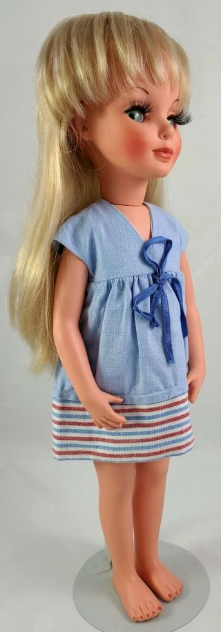 Vintage Furga Alta Moda 17 " Doll Blonde In Tagged Italy Dress Replaced Eyelashes