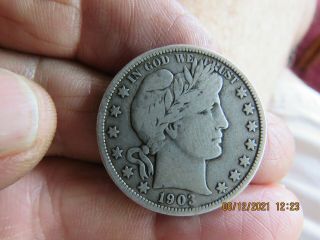 Better Date Very Fine 1903 - O Barber Silver Half Dollar