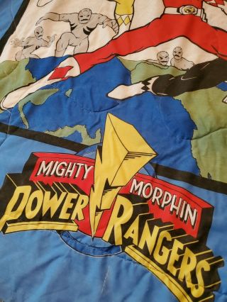 VTG 1994 Mighty Morphin Power Rangers Twin Size Comforter Blanket & Pillow Case 2