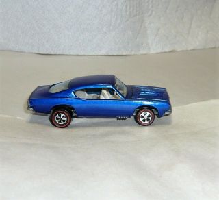 Vintage 1967 Mattel Hot Wheels Redline Custom Barracuda Blue Usa