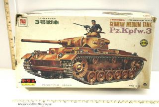 Vintage Rare Otaki Japan 1/35 German Tank Model Kit No Motor Parts Trees