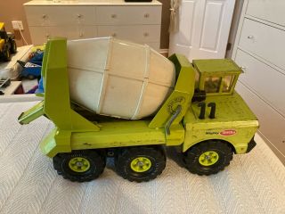 Vintage Mighty Tonka 6 Wheel Lime Green Cement Mixer