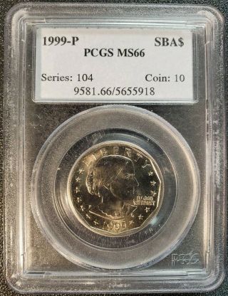 Set Of (2) Susan B Anthony Dollars: 1999 P & D Pcgs Ms66 - Enn Coins 5918 Se