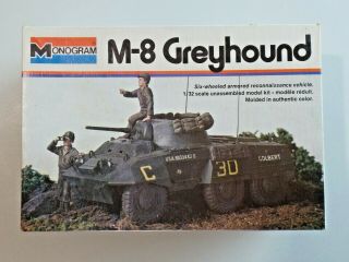 Vintage Monogram M - 8 Greyhound Six Wheeled Armored Vehicle 1/32 Scale Part Built