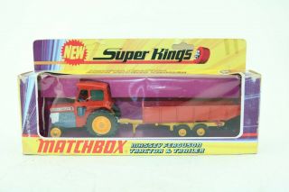 Matchbox Lesney Superkings No K - 3 Massey - Ferguson Tractor & Trailer - Boxed