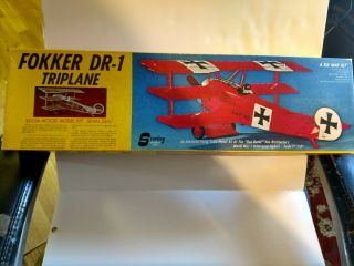 Vintage Wwi Fokker Dr - 1 Tri Plane Model Kit 1 " =1 