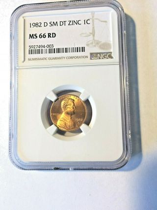 1982 D Lincoln Cent Sm Date Zinc - Ms 66 Red