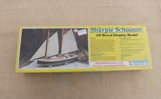 Vintage Midwest Products Sharpie Schooner Boat Wood Model Kit 968