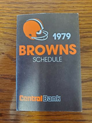 Rs20 Cleveland Browns 1979 Nfl Football Pocket Schedule - Central Bank