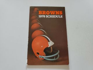 Rs20 Cleveland Browns 1978 Nfl Football Pocket Schedule - Team