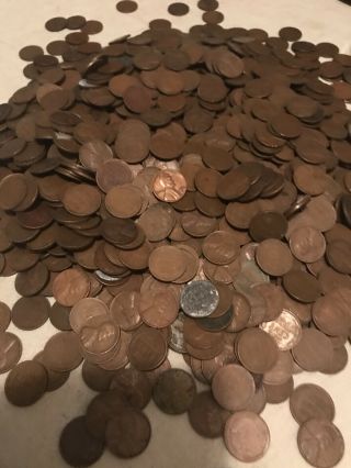 10 Pounds Of Lincoln Wheat Pennies Cents.  All Decades