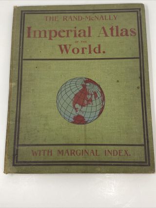 1899 Imperial Atlas Of The World Rand Mcnally Antique Book Colored Maps Vintage