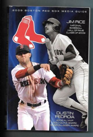 2009 Boston Red Sox Media/press Guide Jim Rice/pedroia