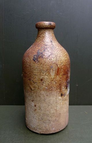 Antique German stoneware bottle with a Tiger glaze,  18th 19th century 3