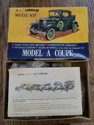 Vintage 4861 - 300 Hubley Ford Model A Coupe Metal Model Kit Made In Usa 1960s