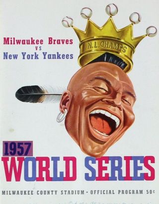 1957 Braves Vs Yankees World Series Program Cover.  Photo Of Cover 8x10