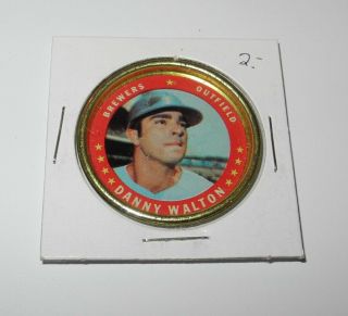 1971 Topps Baseball Coin Pin 88 Danny Walton Milwaukee Brewers Near
