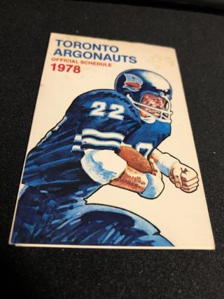 1978 Toronto Argonauts Cfl Football Pocket Schedule Carling O’keefe Version