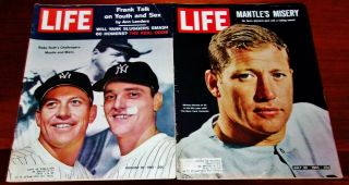 Micky Mantle York Yankees 2 Old Life Magazines From Early 60.  
