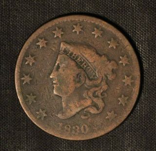 1830 1c Coronet Head Large Cent - Wildly Rotated Die - Usa